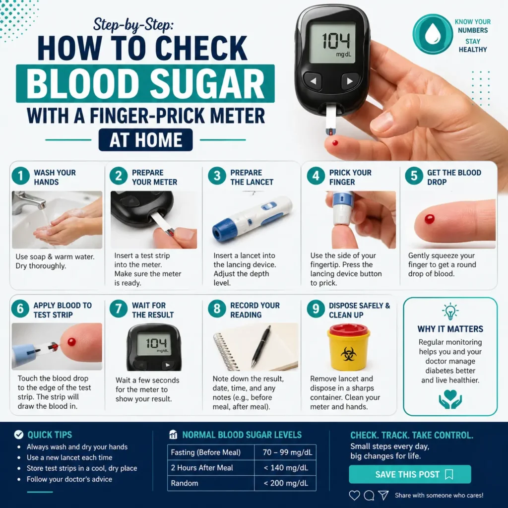 How to Check Blood Sugar with a Finger‑Prick Meter At Home