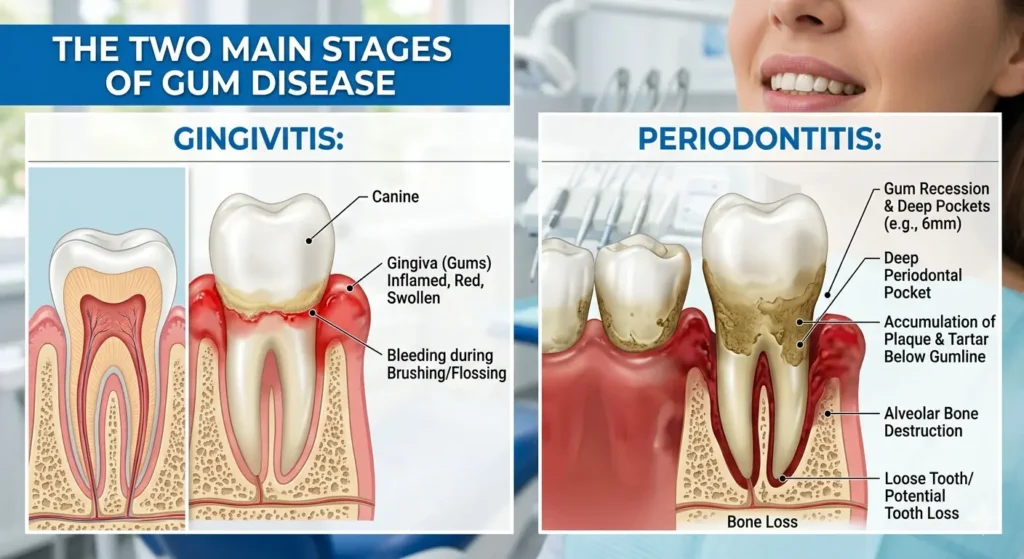 Early Signs of Gum Disease and How to Treat It at Home 1 Two Main Stages of Gum Disease